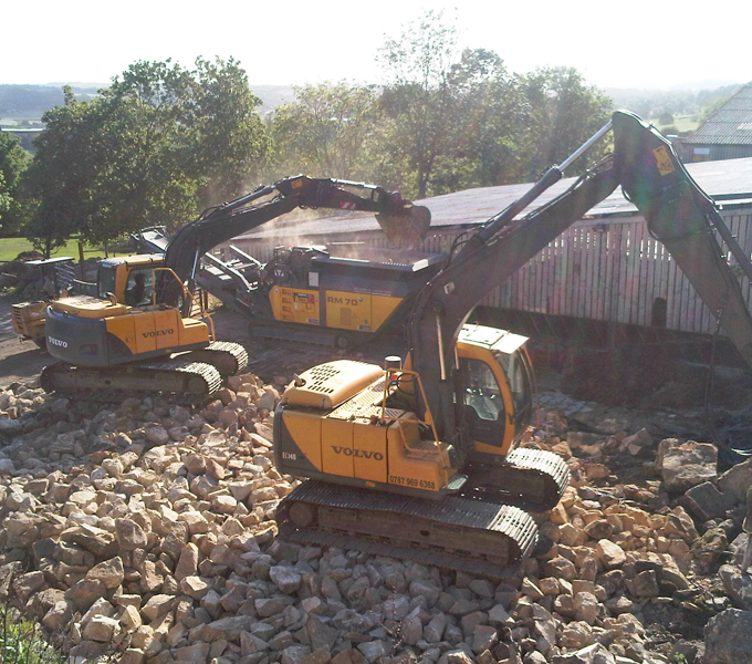 Recycled material on site