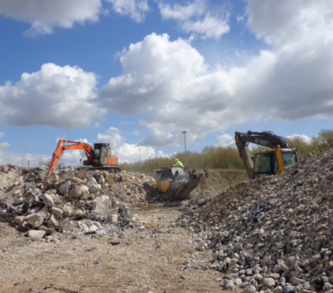 Earthworks and remediation site